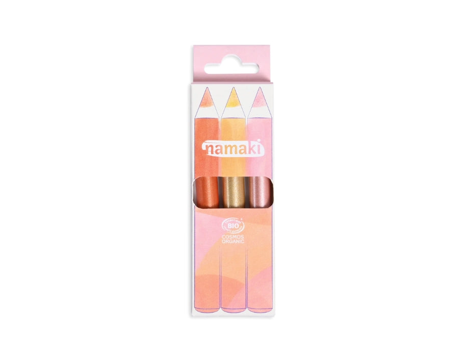 Namaki Glitzer-Schminkstifte - Sunshine - 3 Stk.