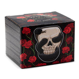 Totenkopf mit schlangenförmigem Duftbrenner aus Keramik
