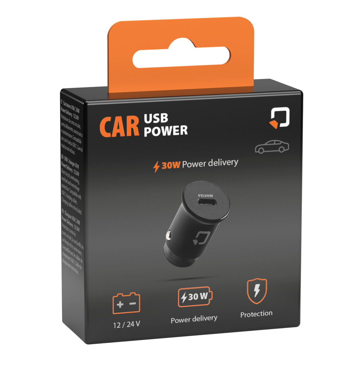 Optiline Auto-USB-Stromversorgung, 1 USB-C-Port-Ladegerät 30 W – 12 24 V