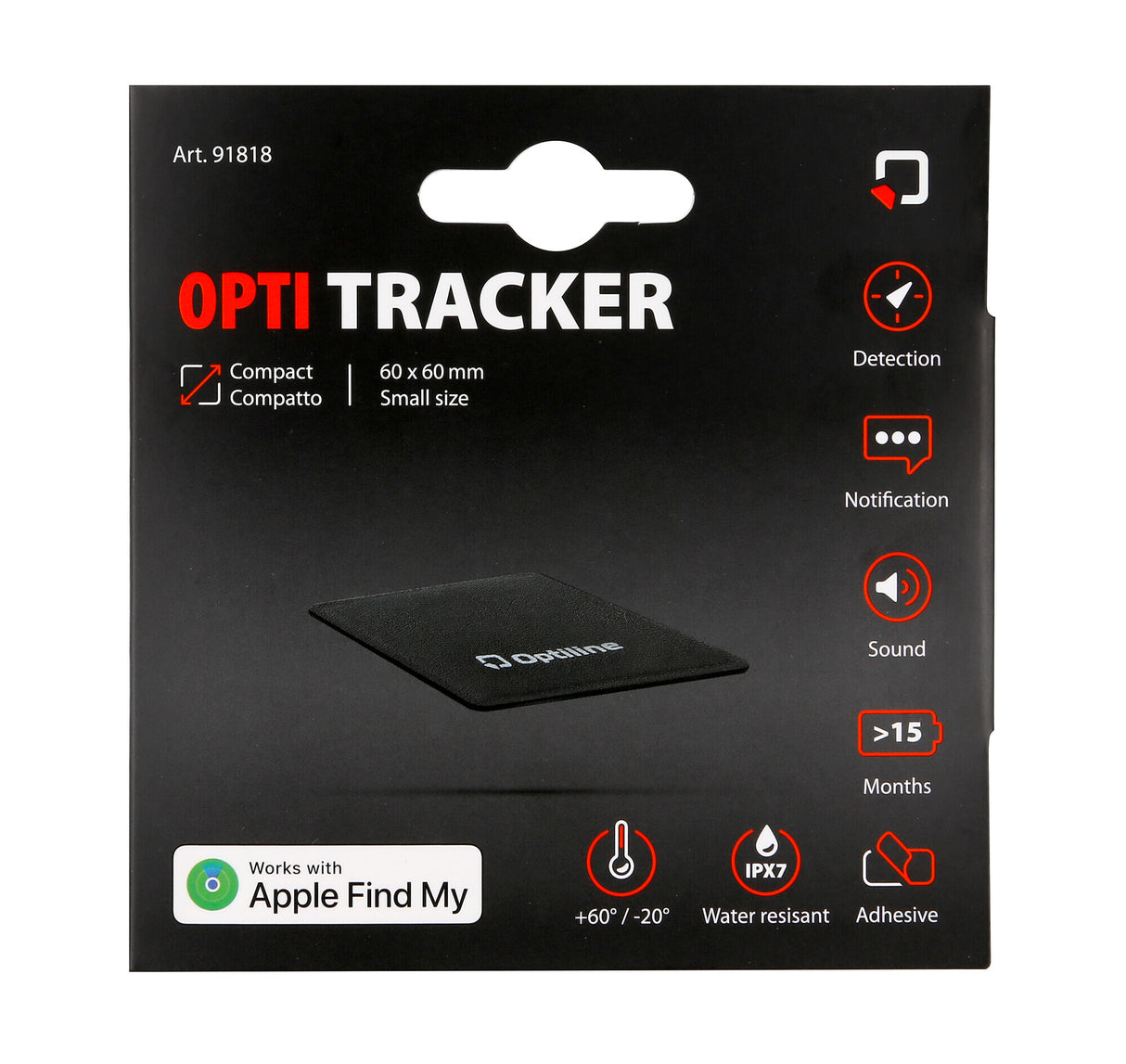 Kompaktes, ultradünnes Klebeortungsgerät Optiline Tracker
