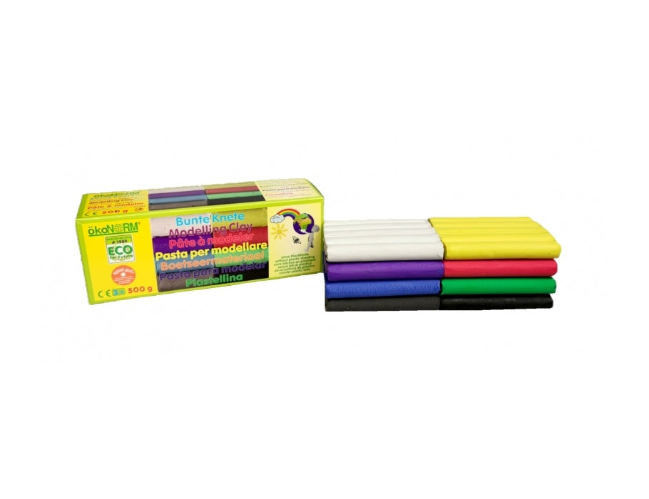 Ökonorm weiche Knete - 8 Farben - 500g