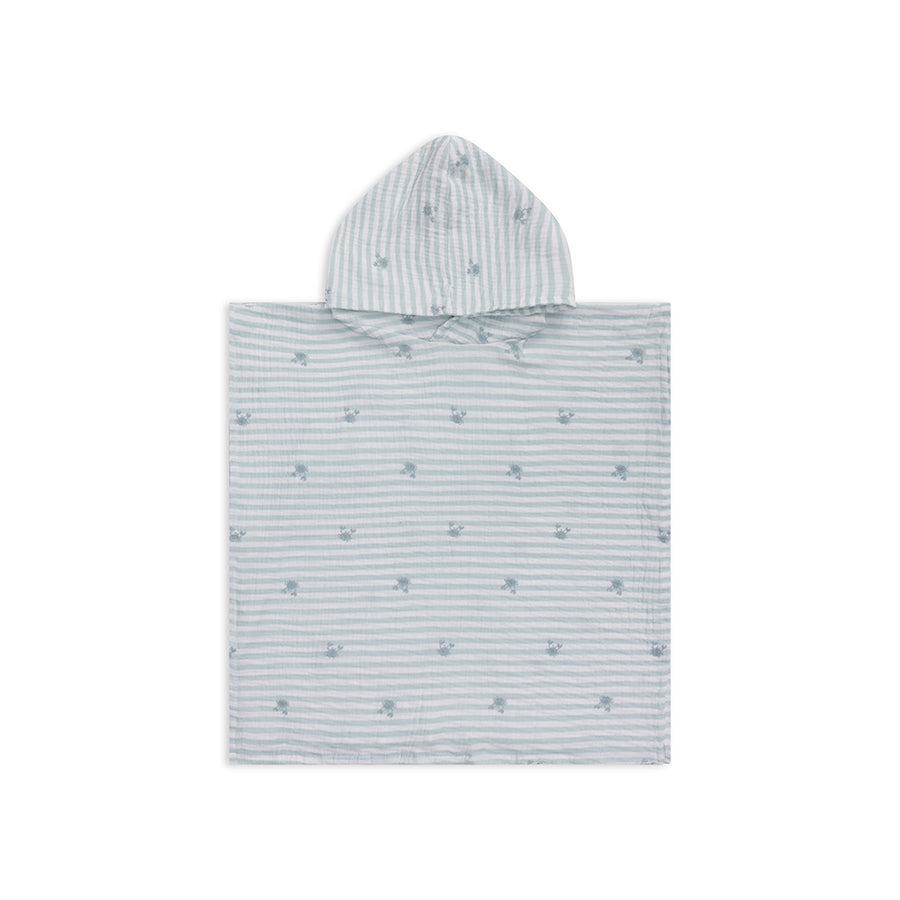 mürrisch | weißgrüner hydrophiler Strandponcho 52 x 52 cm