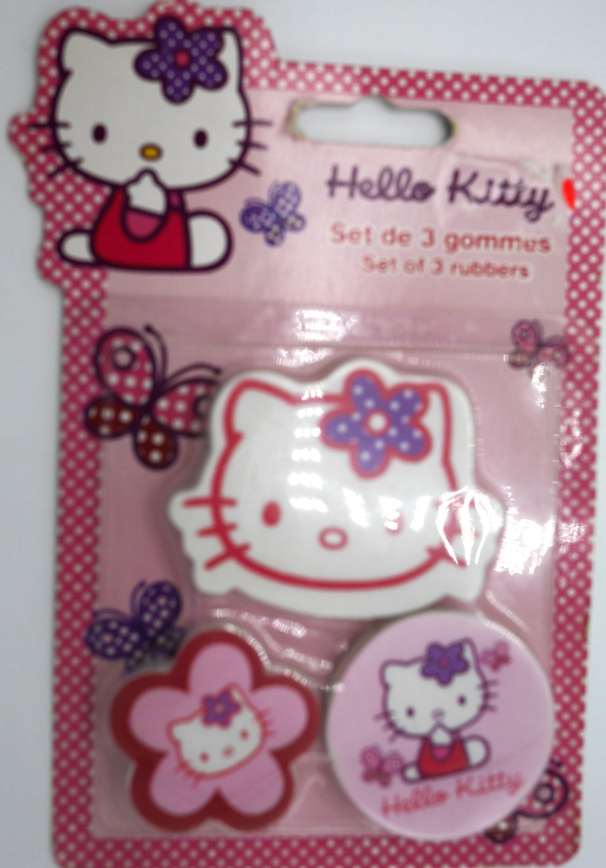 Van der Doelen Hello Kitty Radiergummis im Blister, 3 Stück