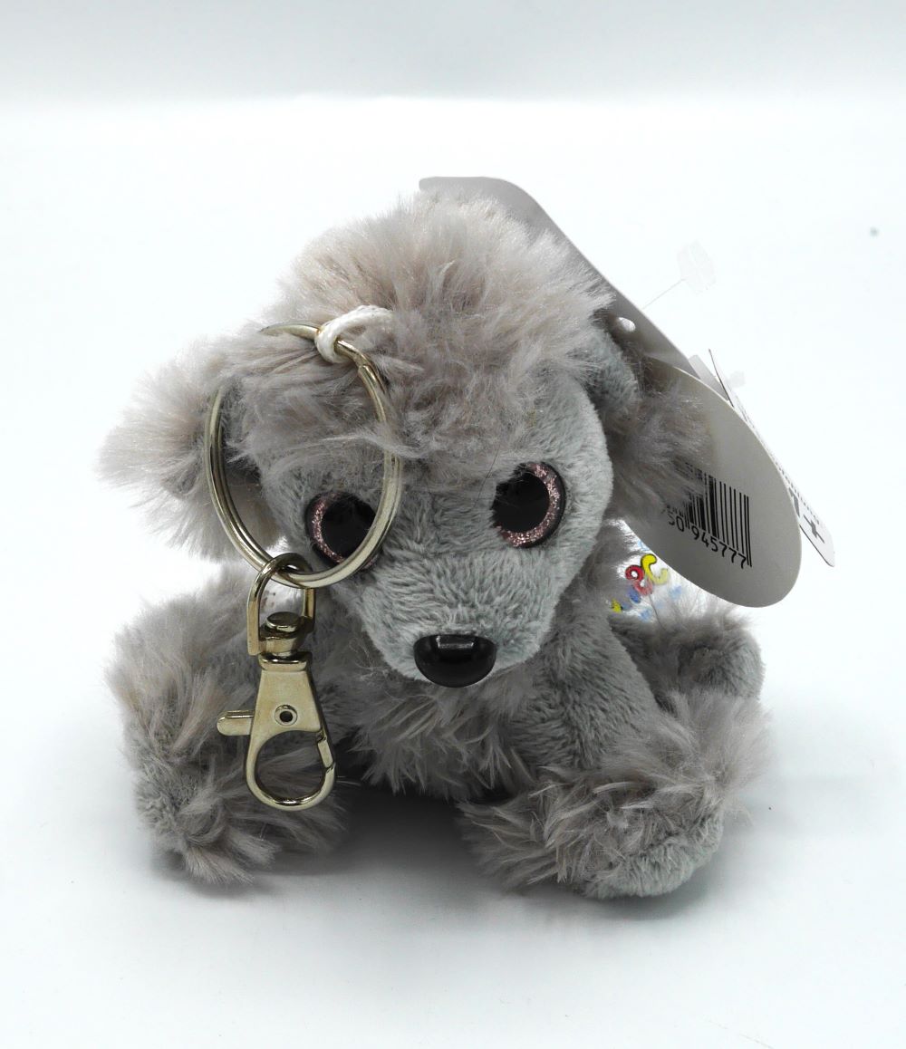 Schlüsselanhänger mit Plüschhund 9 cm hoch