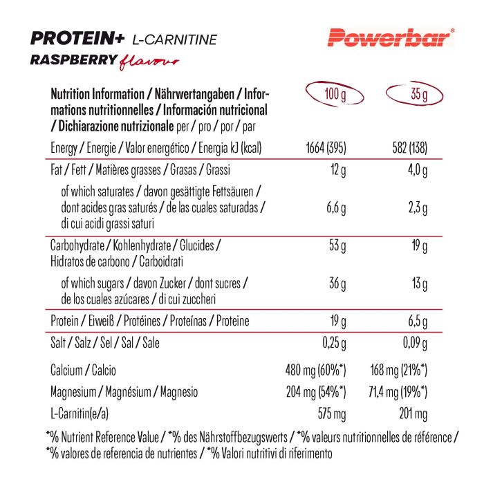 Powerbar Proteinplus+L-Carnitin Riegel Himbeerjoghurt 35g