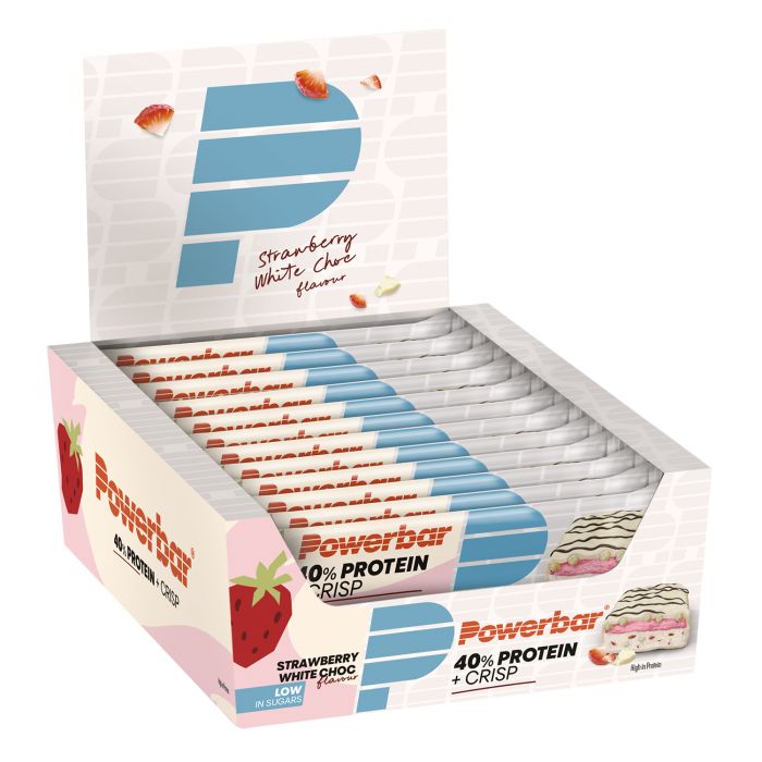 Powerbar 40 % Protein+ Chips (12 x 40 g) – Erdbeere, weiße Schokolade