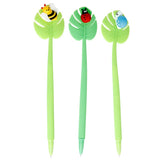 Fineliner-Stift mit botanischem Garten, Hummel, Marienkäfer und Schnecke – Schwarz