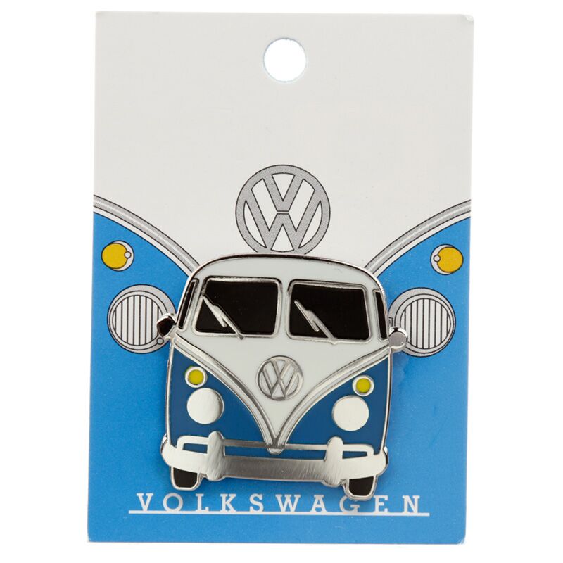 Blaues Emaille-Knopfabzeichen für Volkswagen Van VW T1