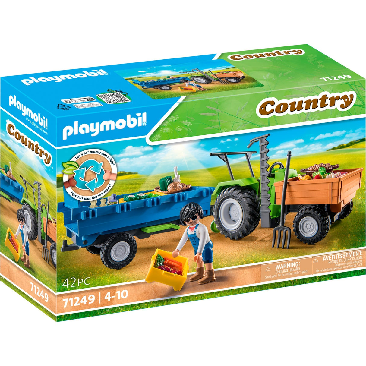 Playmobil Country traktor s prikolico 71249