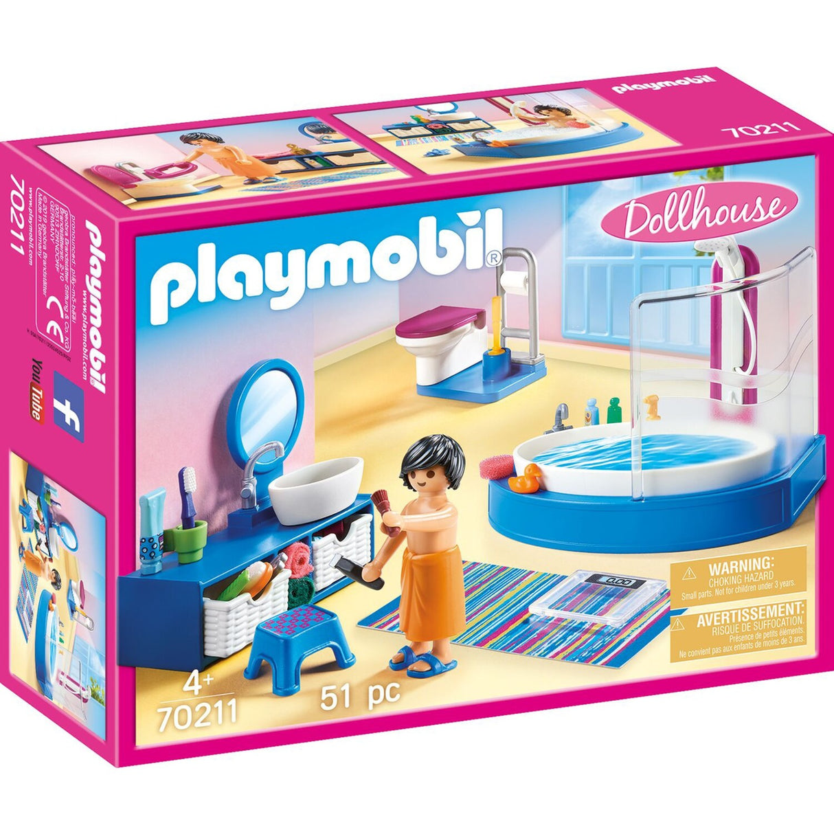 Playmobil Dollhouse Bathroom with bath 70211