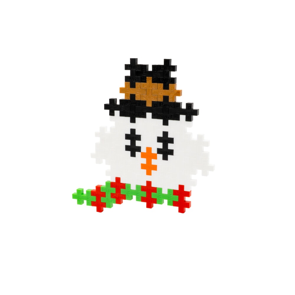 Plus-plus puzzle by number - kerstmis - sneeuwman (4412)