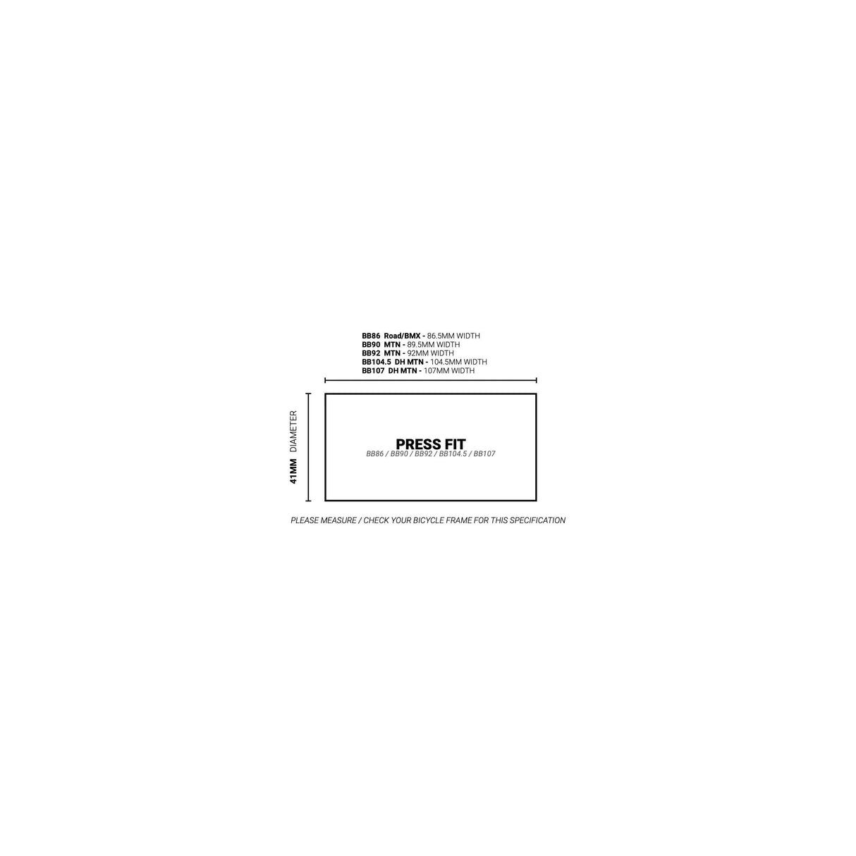 Praxis Bottom Breach Adapter M30-Thru BB86 Road BB90 BB92 MTB