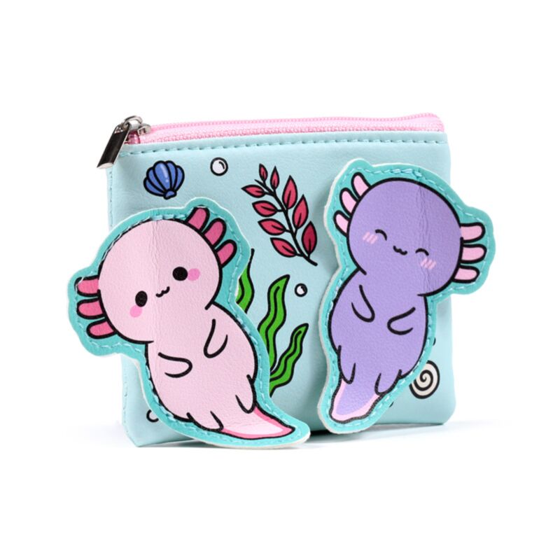 Maddie, der Axolotl, liebt ihre Brieftasche