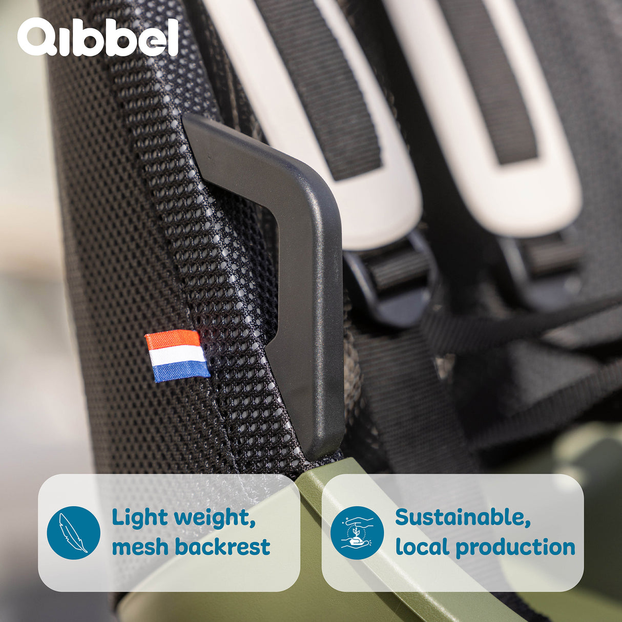 Qibbel achterzitje air avs+ bagagedrager zwart