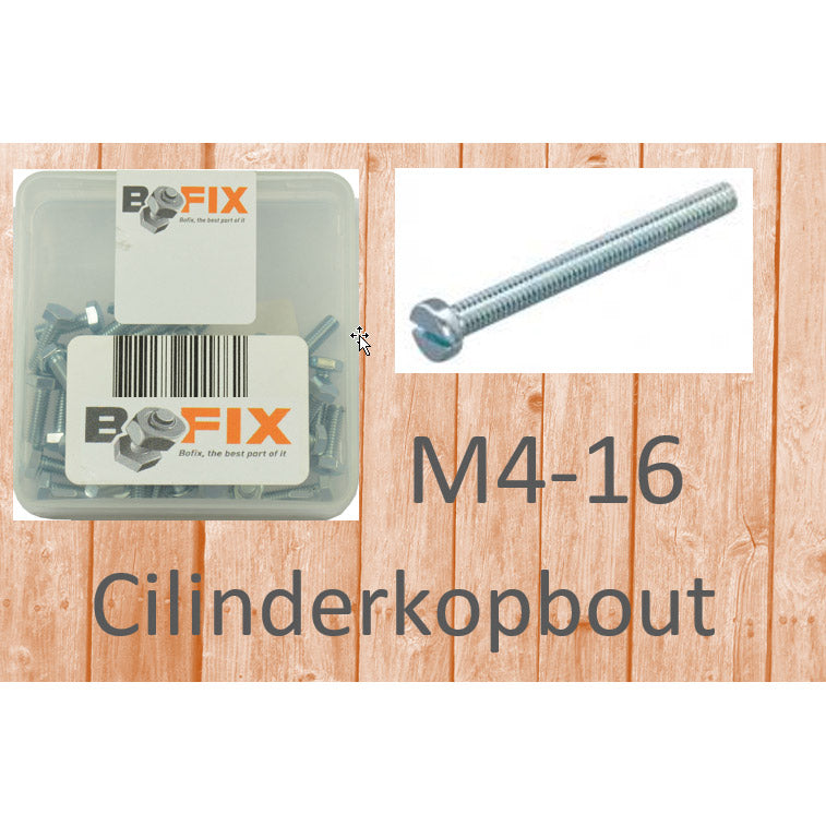 Bounix Zylinder Head Bolt m4x16 Galvaniséiert (50.)