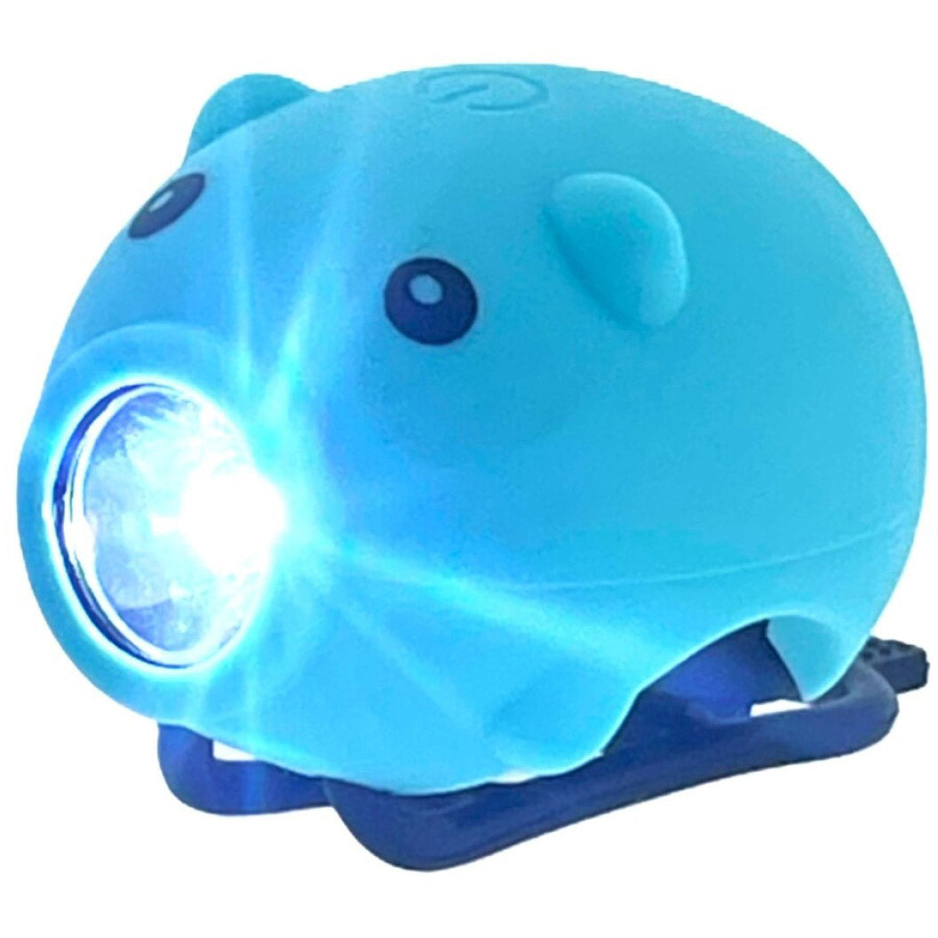 Pexkids Fahrradhupe Schwein mit LED-Lampe USB blau