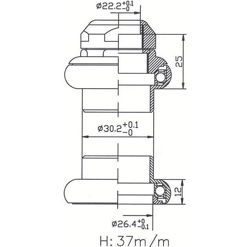 Tecora E Ball Head Set 1 Inch Wire Cartr Alu 26.4 Kegle sort