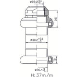 Tecora E Ball Head Set 1 Inch Wire Cartr Alu 26.4 Kegle sort