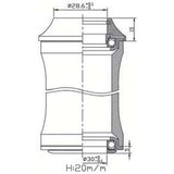 Tecora Ball Kapp ss44 28,6 zs44 30 1.1 8 "schwaarz