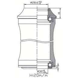 Tecora Ball Head SS44 28.6 ZS44 30 1.1 8 ”Schwarz