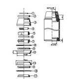 Tecora Ball Head Set1 1 8 Zoll semi Gint Wirm 25.4-44-30.0 Schwaarz