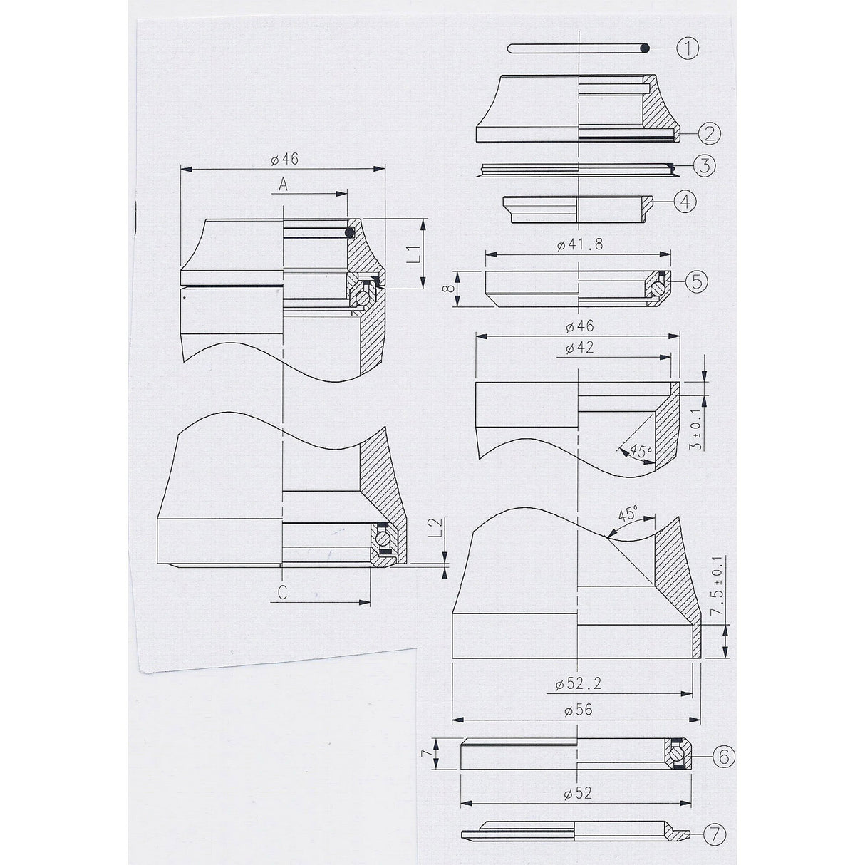 Tecora e Balnem Head Ahead1 1 8 1 2 Zoll Integr.45-45 Schwarz