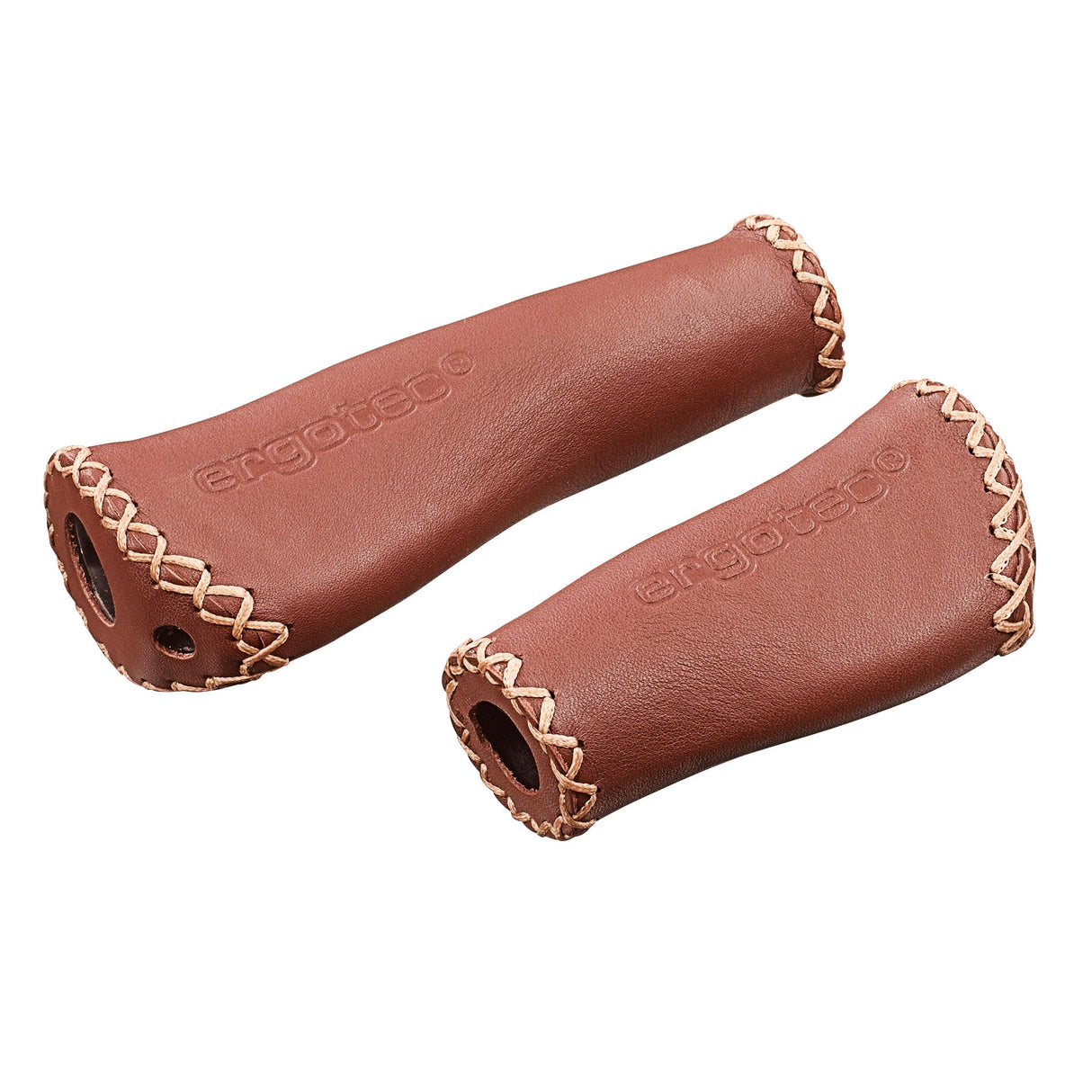 Ergotec monaco set handles leather 135 92mm brown