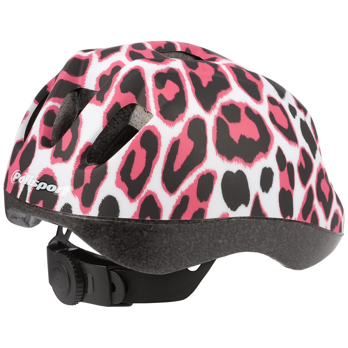 Polisport Kinderhelm Pinky Cheetah. Storlek: XS (46 53 cm), färg: vitrosa