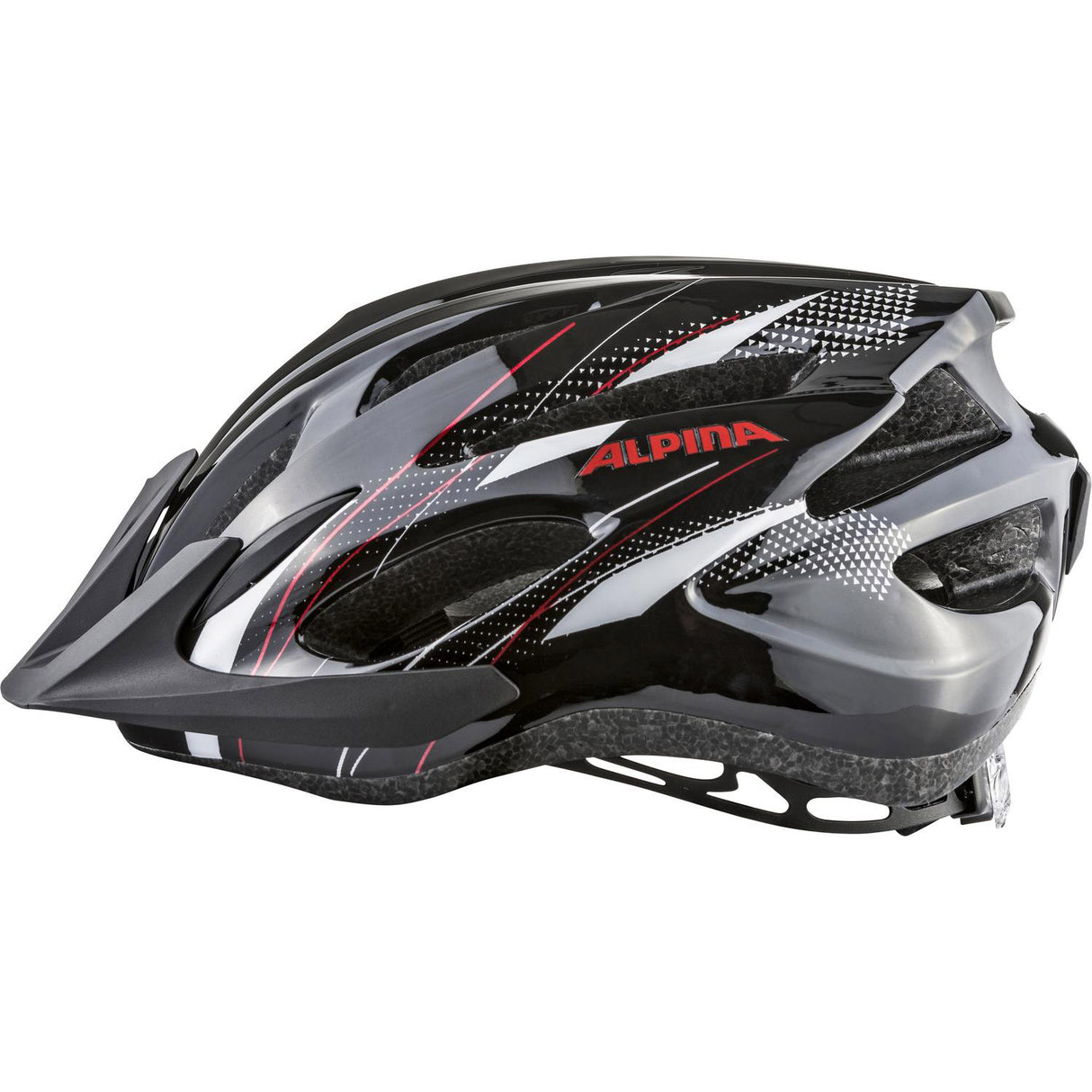 Olympiasportswear Sport MTB Helm MTB17 54-58 Gloss Black White Rot