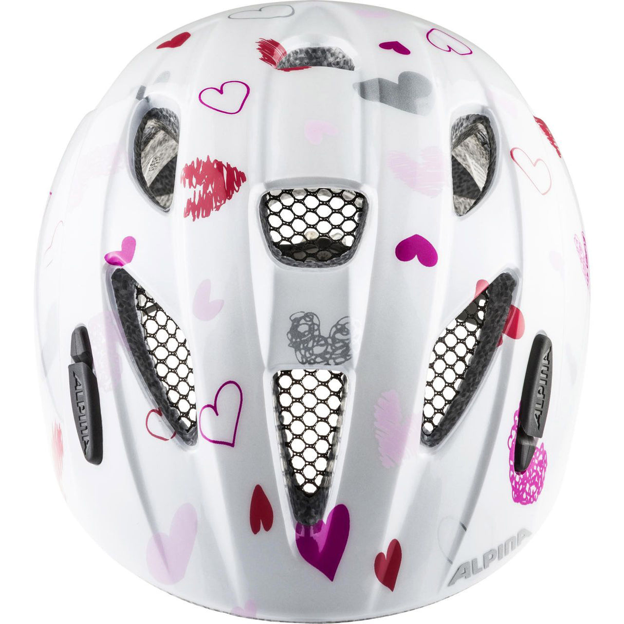 Olympische Sportbekleidung Alpina Sportlerhelm Ximo White Hearts 45-49 Glanz