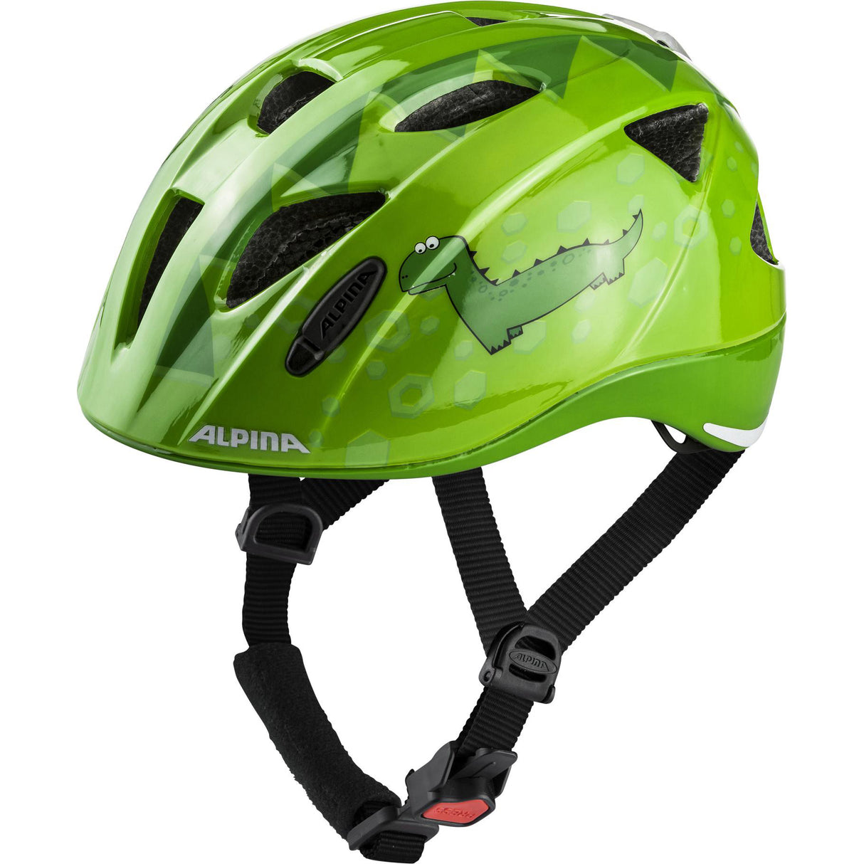 Olympiasportbekleidung Alpina Sports Kinderhelm Ximo Flash Green Dino 49-54 Glanz