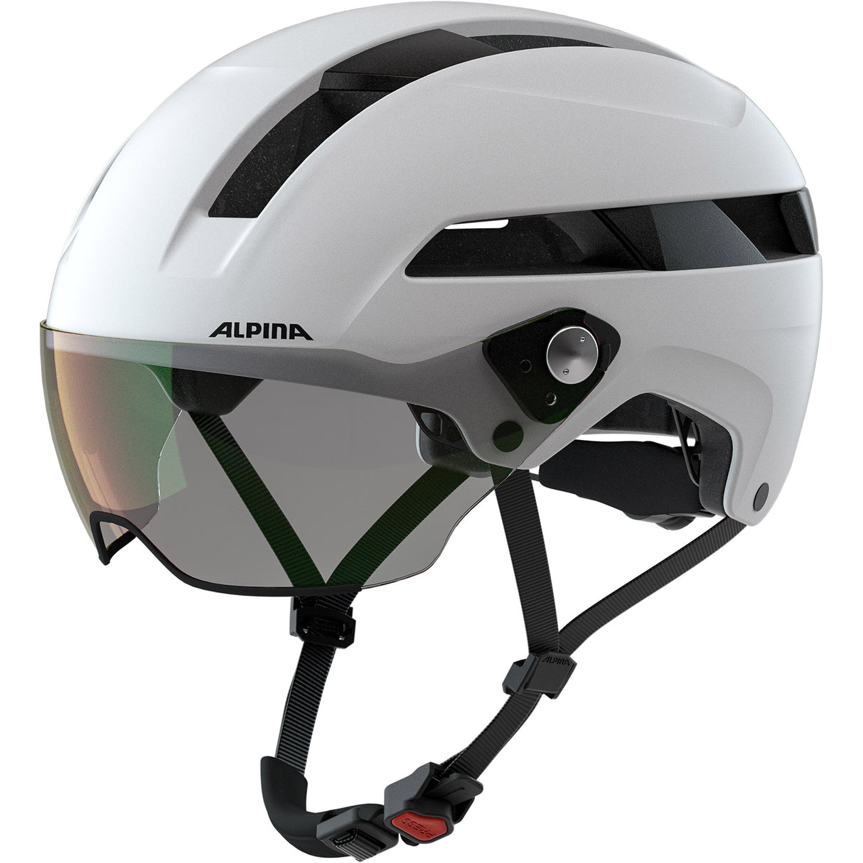 Olympische Sportbekleidung Alpina Sport Urban Helm Soho Visor V 55-59 Mat White