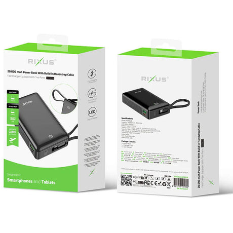 Olympic Sportswear Rixus Power Bank RXPB02B 20.000 mAh Li-Ion USB-C -A Schwarz