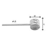 Elvedes-Bremsinnenzug 2.000 mm 1×19-adriger Edelstahl ø1,5 mm mit T-Nippel ø7 × 6 mm
