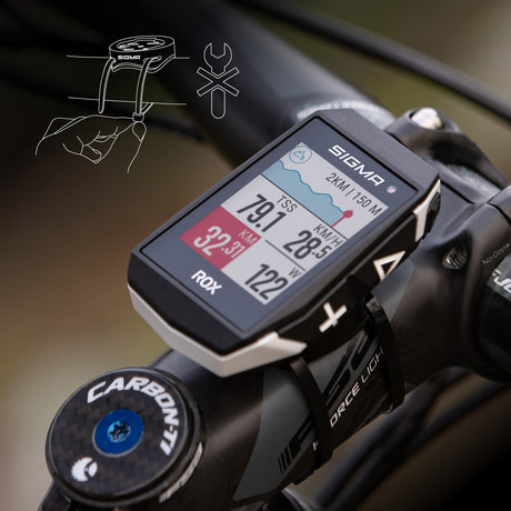 Sigma Rox 11.1 EVO GPS ZW White Standard Lenkhalter + USB-C Ladungskabel