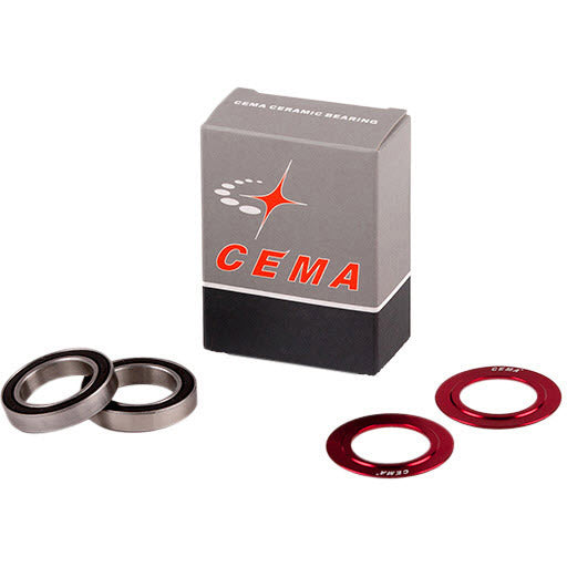 Cema Kugellagerset für 24mm Innenlager Edelstahl rot