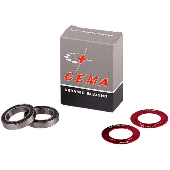 Cema kogellager set voor 24mm bottom bracket keramisch rood