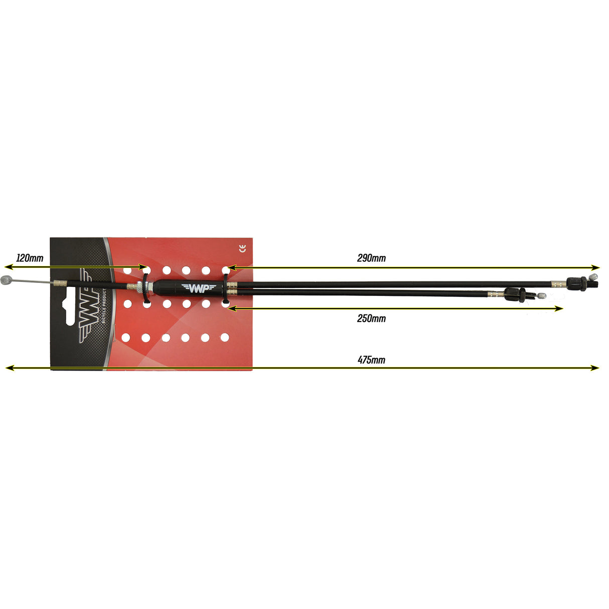VWP BMX über Bremskabel CPL. M stelb. 475 mm schwarzer Freistil