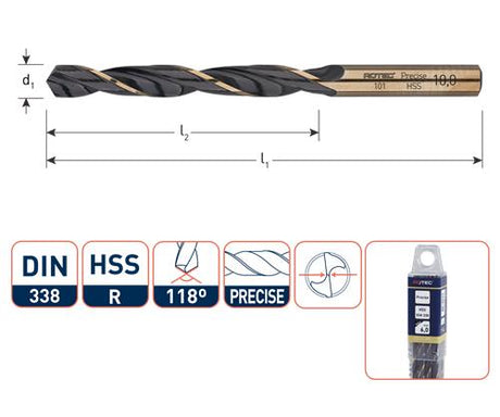 Rotec Spiralbohrer HSS präzise 8,7 mm