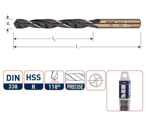 Rotec Spiralbohrer HSS präzise 11,2 mm