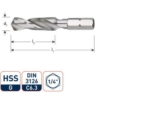 Rotec Spiralbohrer HSS 2,0 mm 1 4 Bit Aufnahme