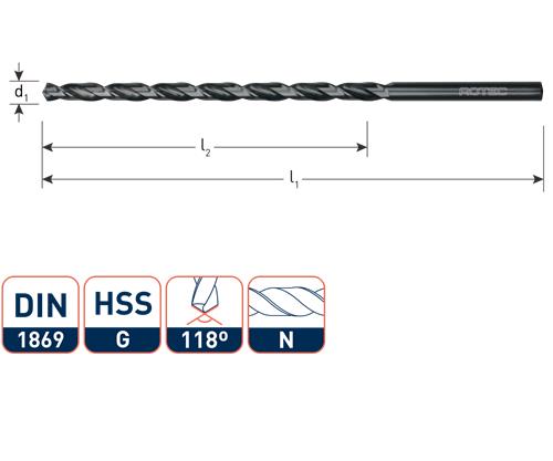 Rotec Spiralbohrer extra lang 7,0x225 155