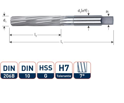 Rotec Handreibahle H7 20mm HSS-G DIN206-B