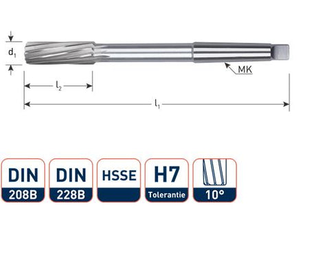 Rotec Maschinenreibahle MC H7 28mm Spir.