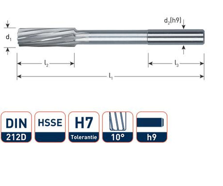 Rotec Maschinenreibahle cil.h7 12,0mm