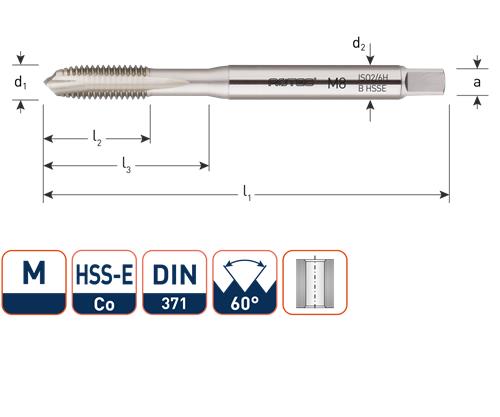 Rotec Maschinengewindebohrer DIN376 M8