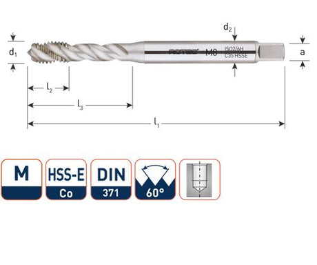 Rotec Maschinenhahn DIN371 M5 blind
