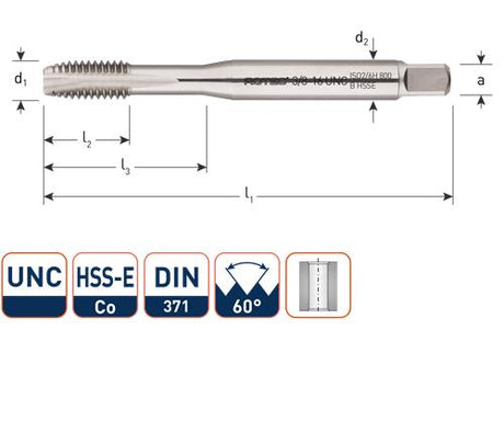 Rotec Maschinengewindebohrer 3 8 UNC DIN371