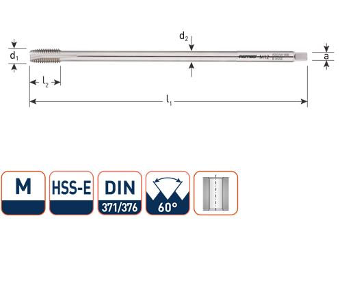 Rotec Maschinenhahn extra lang M12 DIN357