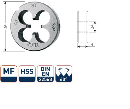 Rotec runde Schneidplatte MF20x1,5 HSS